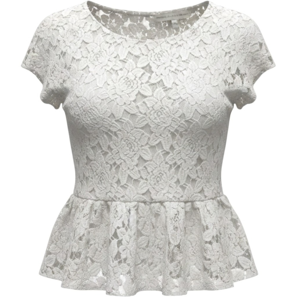 Ransom Women's Flower‎ Lace, Sheer Overlay, Ruffle, Zip Closure, Cream,Sz Large